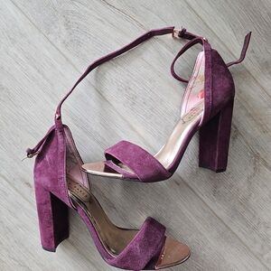Chic Purple Suede Women's Heels